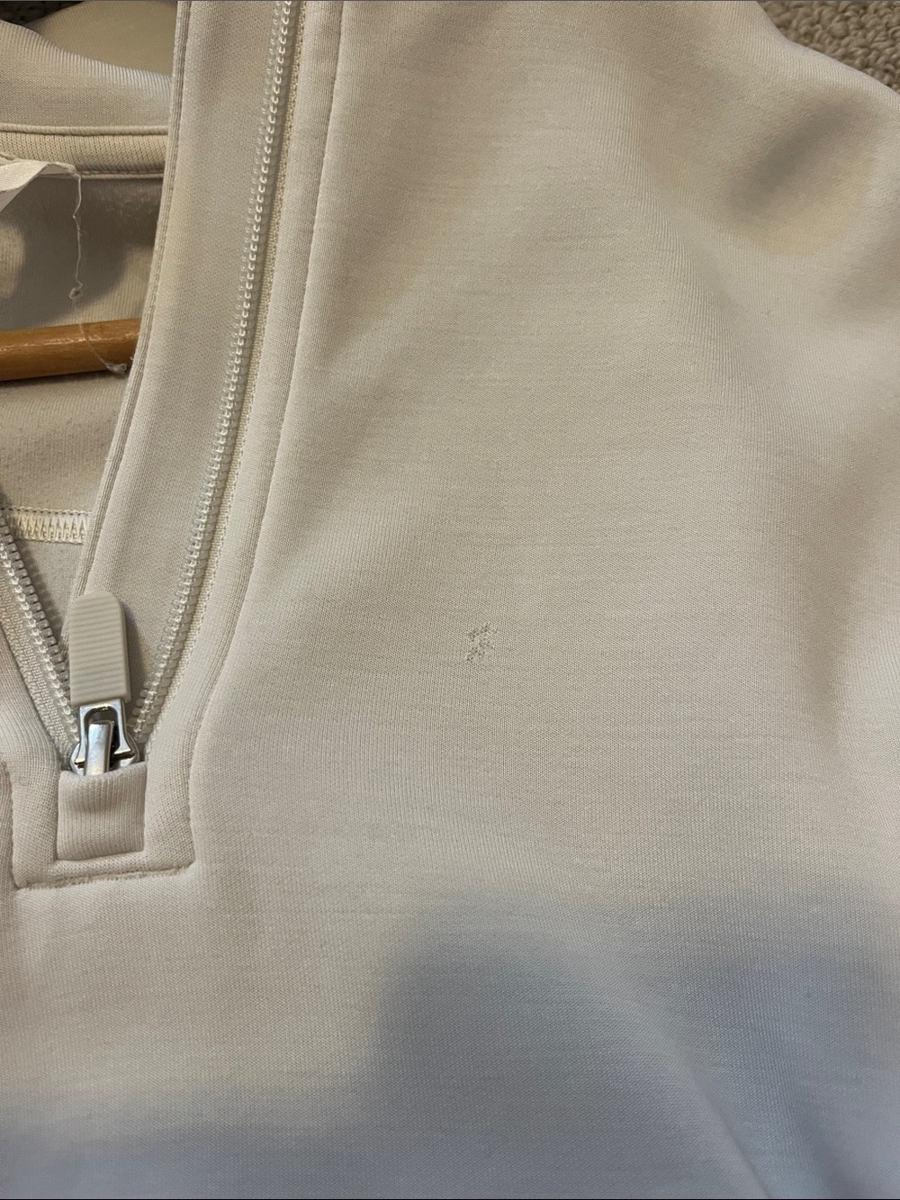 lululemon athletica Light Cream Softstreme Half-Zip Cropped Pullover - Picture 4 of 4